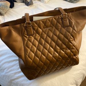 Vera Bradley brown leather tote/big purse